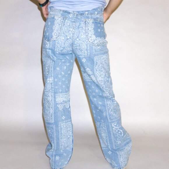 Eight Jeans Blue White Painted Size 27 - Picture 4 of 6